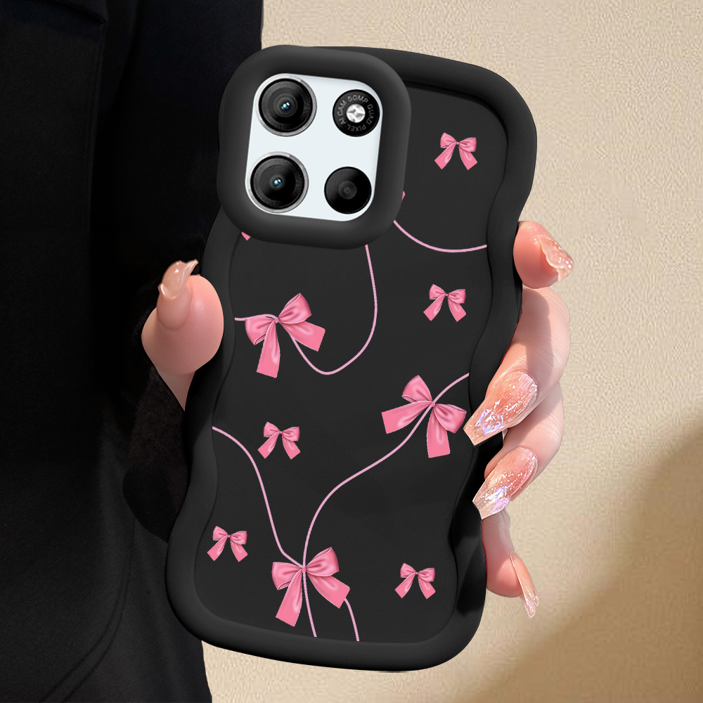 Capinha Laço Para Motorola Moto G15 G17 Capa De Silicone Macia Estilo Simples Ma