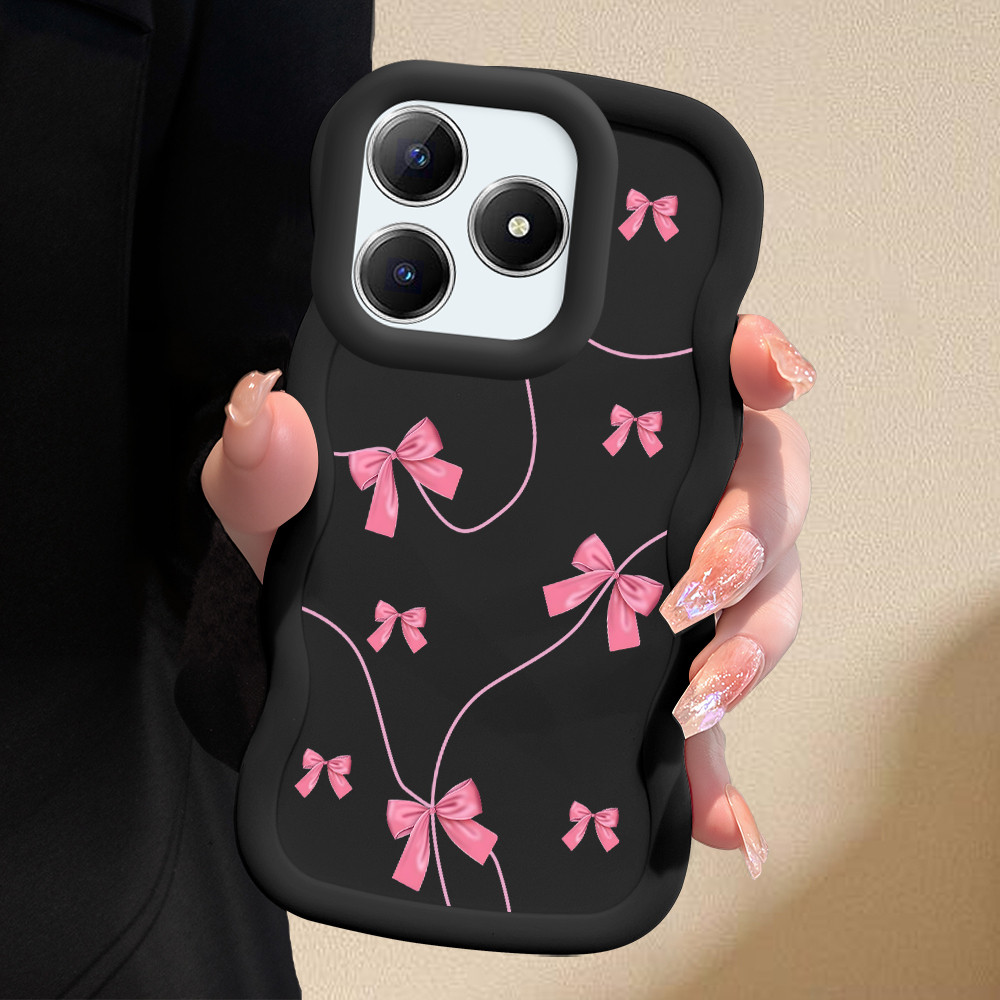 Capinha Laço Para Realme C61 C63 Note 60 60X Narzo N61 N63 Capa De Silicone Macia Estilo Simples Macaron Case 0133