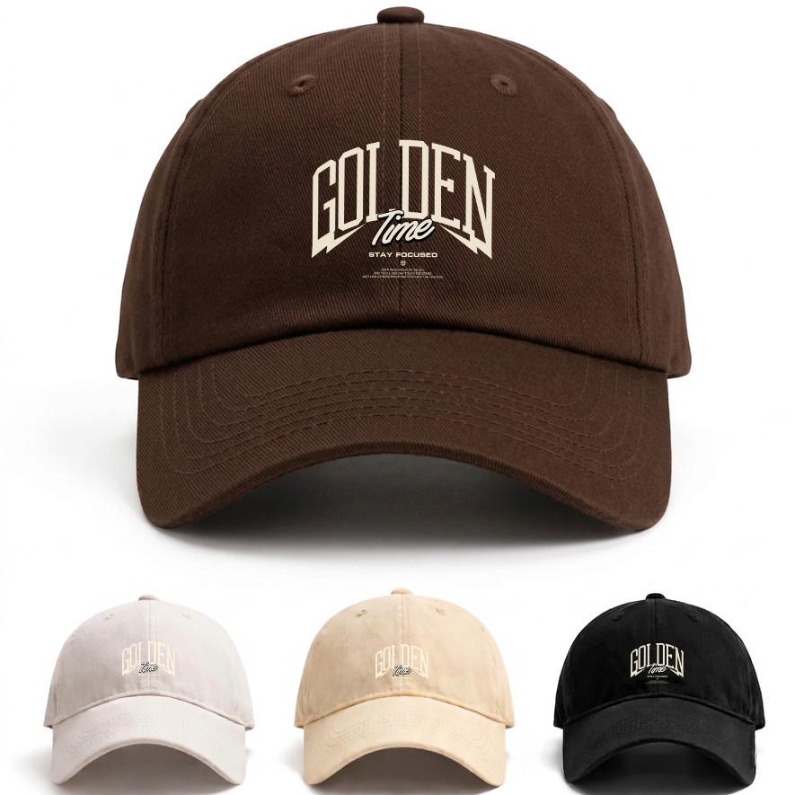 Boné Masculino Golden Time College Varsity Style Premium Branco Casual Confortavel Verao Moda Streetwear Qualidade