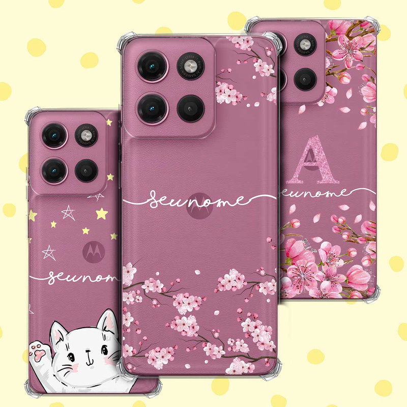 Capa Capinha - Motorola Moto G17 - Transparente Personalizada Nome Inicial Letra