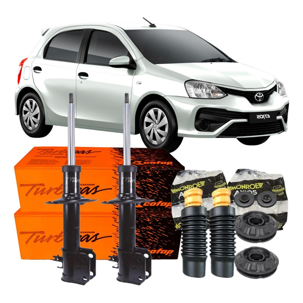 Amortecedor Dianteiro Cofap  + Kit Coxim Etios 2012 Até 2021
