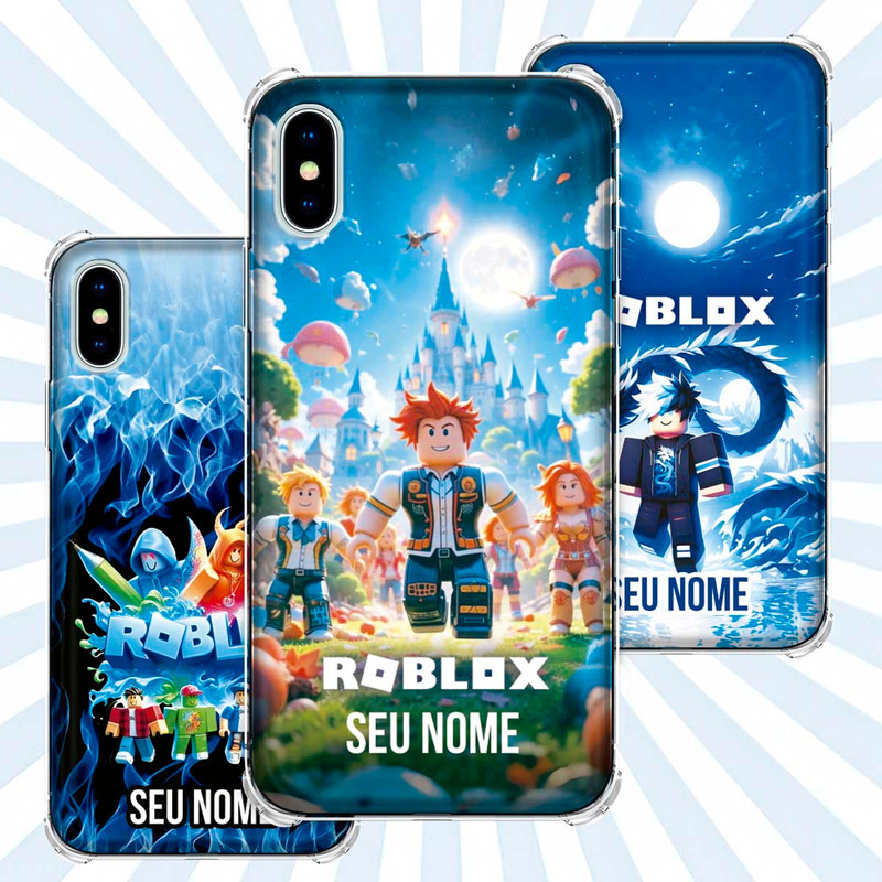 Capa Capinha - iPhone X - Jogo Roblox Gamer Avatar Skin Personalizada Nome