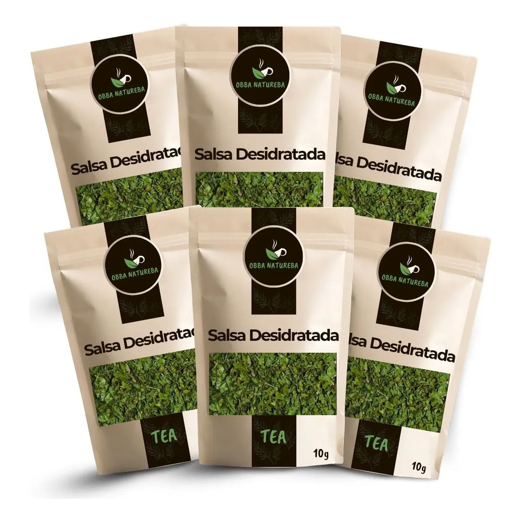 Salsa Desidratada para Chá Ervas Selecionadas Manualmente Prontas Para Infusão - Receba 6 Unidades