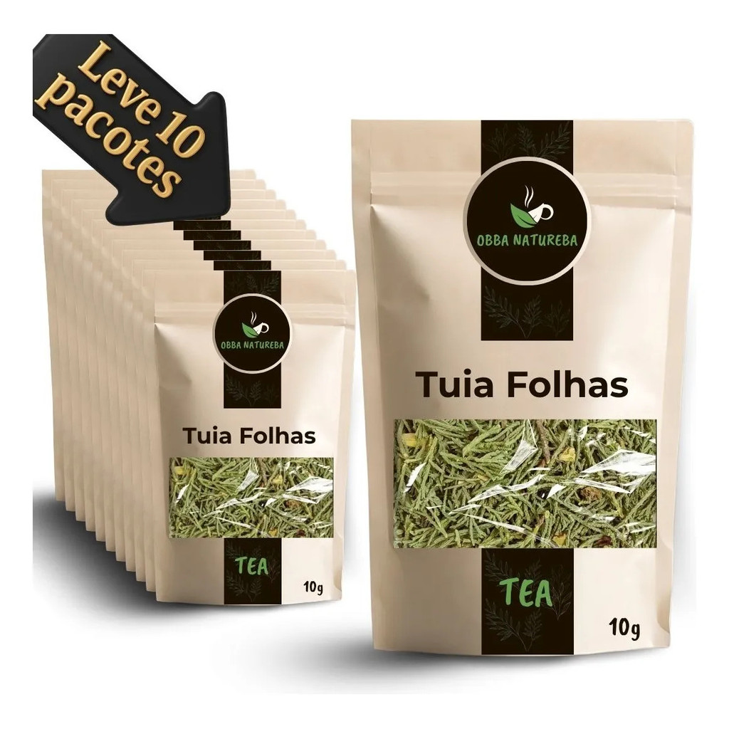 Erva Natural de Tuia Folhas para Chá - Leve 10 Pacotes Origem Natural Ideal Para Infusão