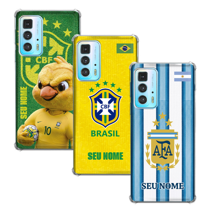 Capinha Personalizada Copa do Mundo 2026 Motorola Moto Edge 20 Pro com nome