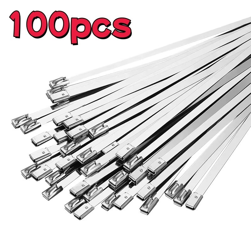 100 abraçadeiras de Metal de aço inoxidável 304 para cabos/fios fixos, comprimento 11.8 polegadas Avaliação da loja 