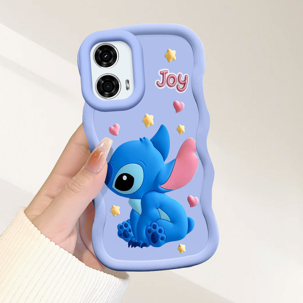 Capinha Stitch Para Motorola Moto G24 G04 G04S E14 Capa De Silicone Macia Estilo Simples Macaron Case 0412