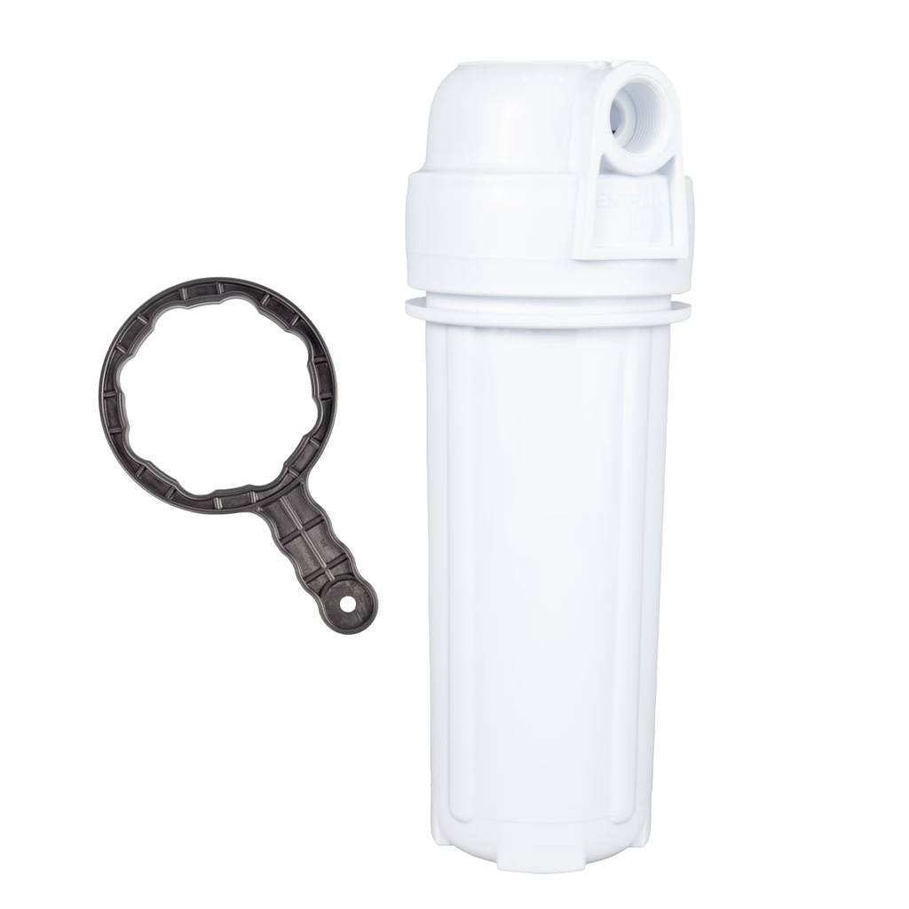 Carcaça P\ Filtro Cavalete Caixa Dágua 10¨ Branca, Azul Ou Fumê. Cor Branco 1\2