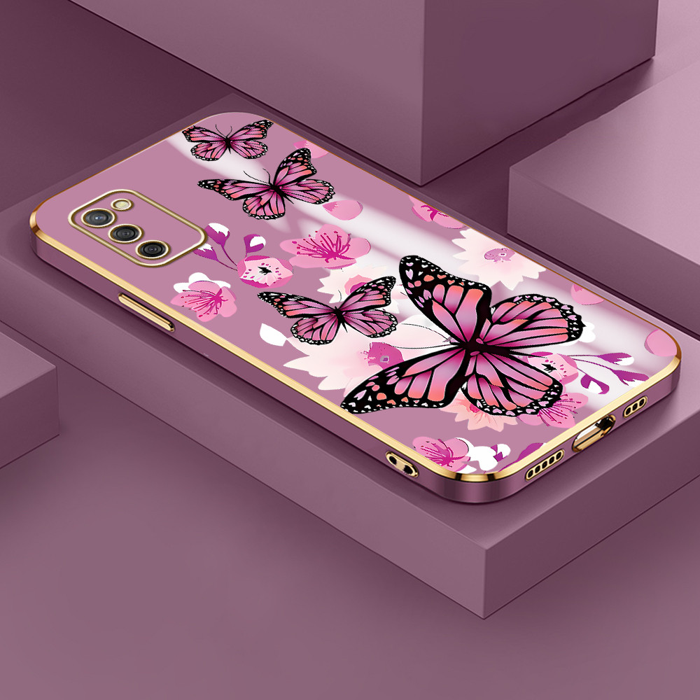 Capinha De Telefone Borboleta Para Samsung Galaxy A03S A02S Silicone Capa De Celular DD1918