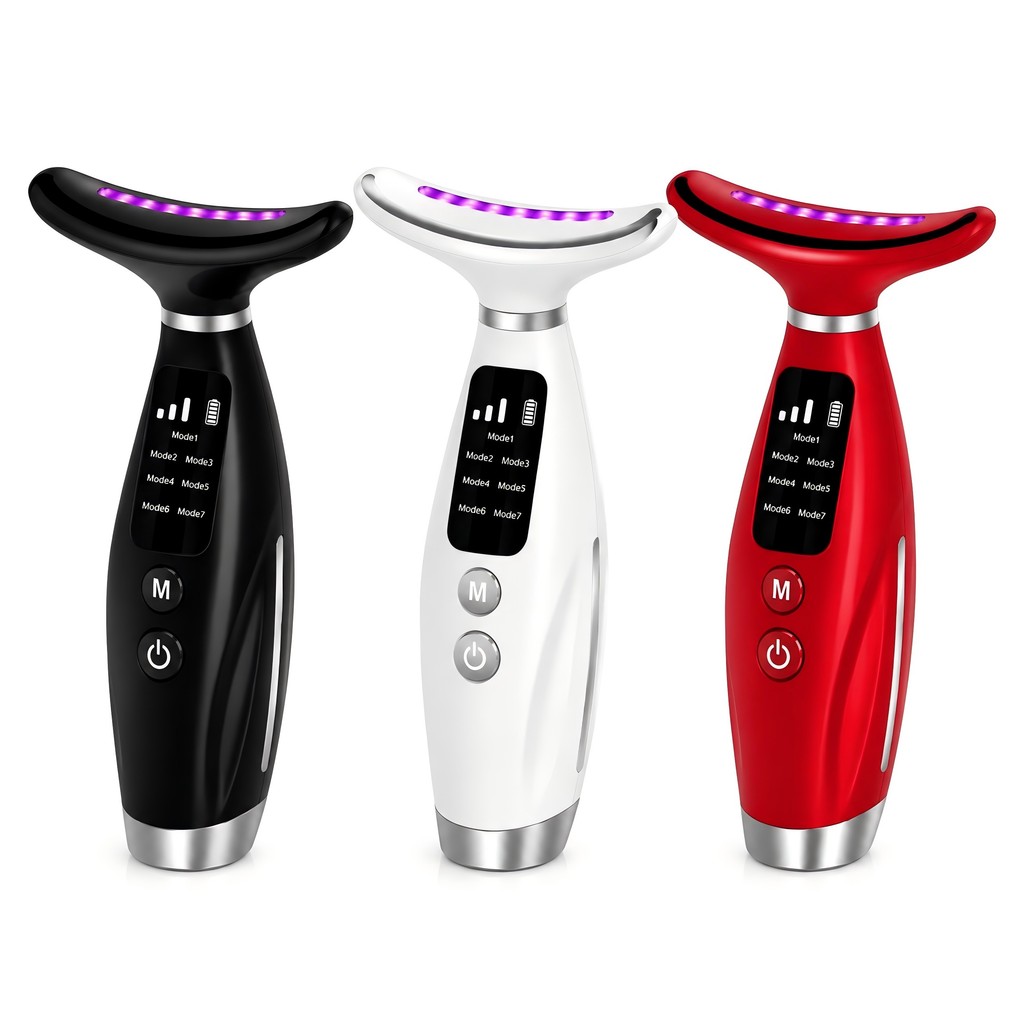 Shopiverse Massageador Portátil Firmador com LED de 7 Modos para Pescoço e Rosto