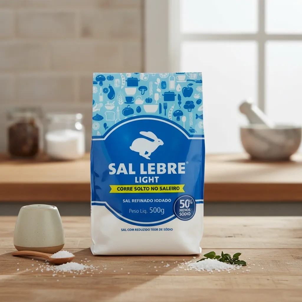 Sal Lebre Light 500g Refinado 50% Menos Sódio Premium
