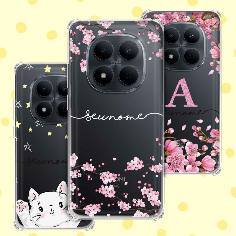 Capa Capinha - Xiaomi Redmi Note 15 Pro 5G - Transparente Personalizada Nome Ini