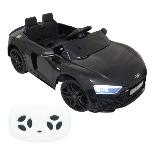 Mini Carro Elétrico Infantil Criança 12v Audi R8 Spyder Controle Remoto Preto Brinqway Bw-123pt