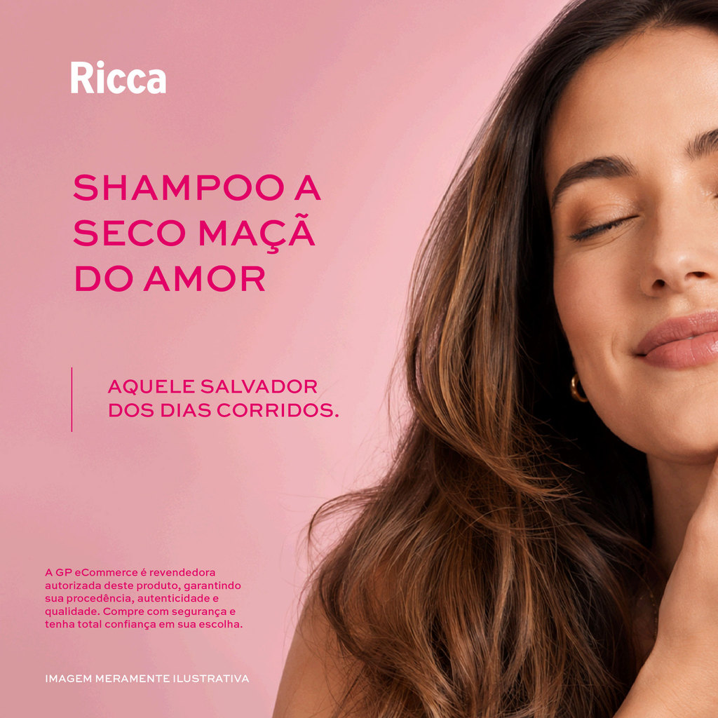 Kit 2x Shampoo a Seco para Cabelos Ricca Maçã do Amor 50ml · foto 2