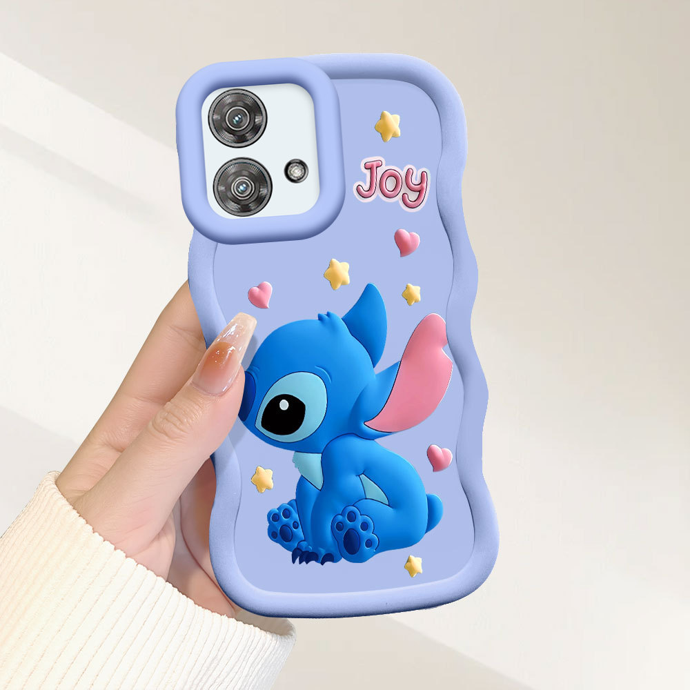 Capinha Stitch Para Motorola Moto Edge 40 Neo 5G Capa De Silicone Macia Estilo Simples Macaron Case 0412