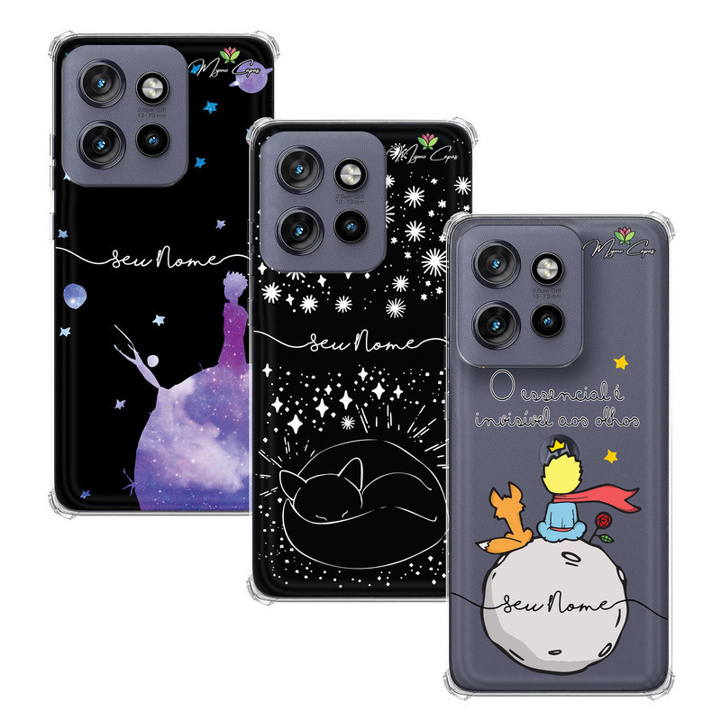 Capa Capinha - Motorola Moto Edge 50 NEO - Pequeno Principe Personalizada com Nome
