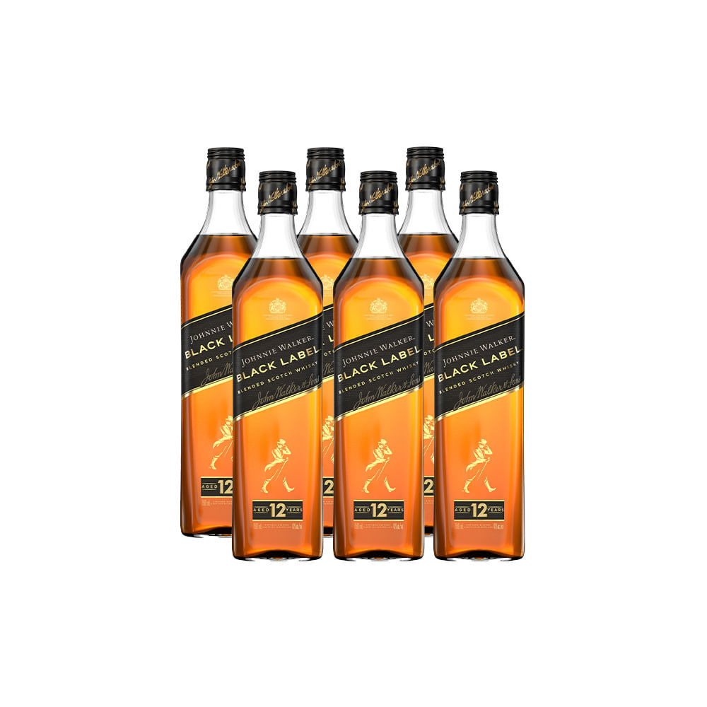 Combo Whisky Johnnie Walker Black Label 750ML - 6 Unidades