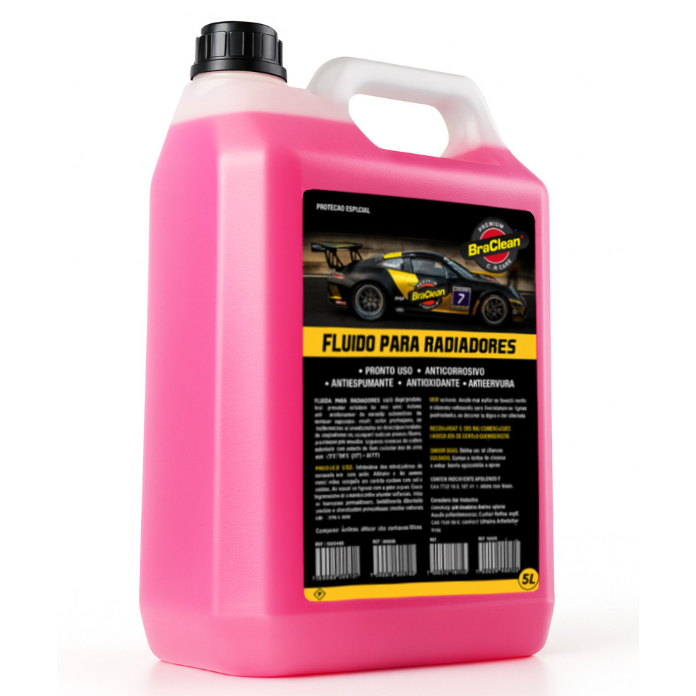 Fluido Aditivo Radiador Pronto Uso 5L Rosa Arrefecimento Refrigerante Anticorrosivo Automotivo