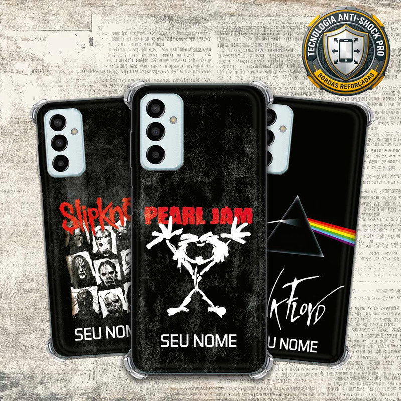 Capa Capinha - Samsung Galaxy M13 - Lendas do Rock Heavy Nu Metal Classico Grunge com Nome