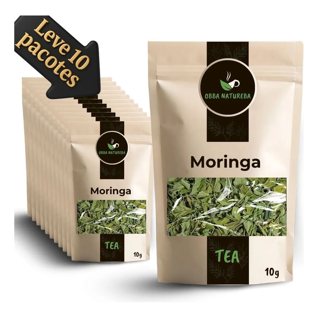 Moringa Folhas para Chá Ervas de Qualidade Selecionada Próprias Para Infusão - Leve 10 Unidades