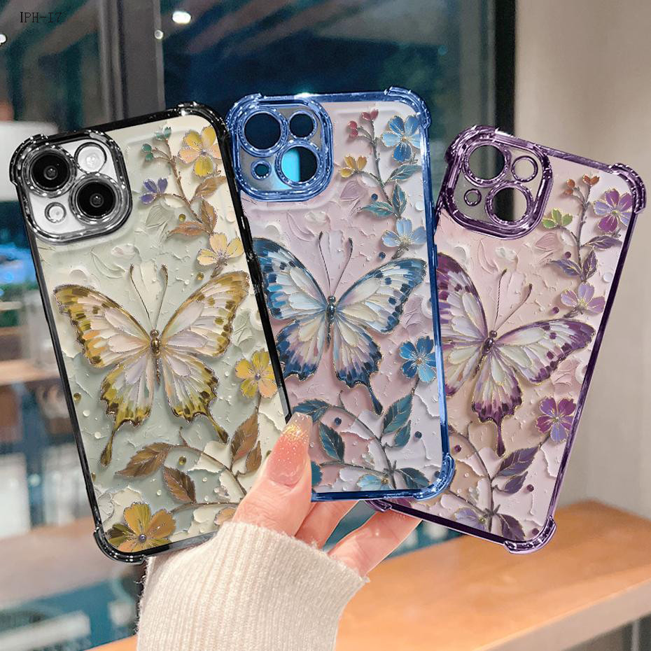 Capa Anti Impacto Transparente Luxo Para iPhone 17 17E 16 16E 15 14 13 12 11 XR 7 8 SE Pro Max Plus Capas 0967FS