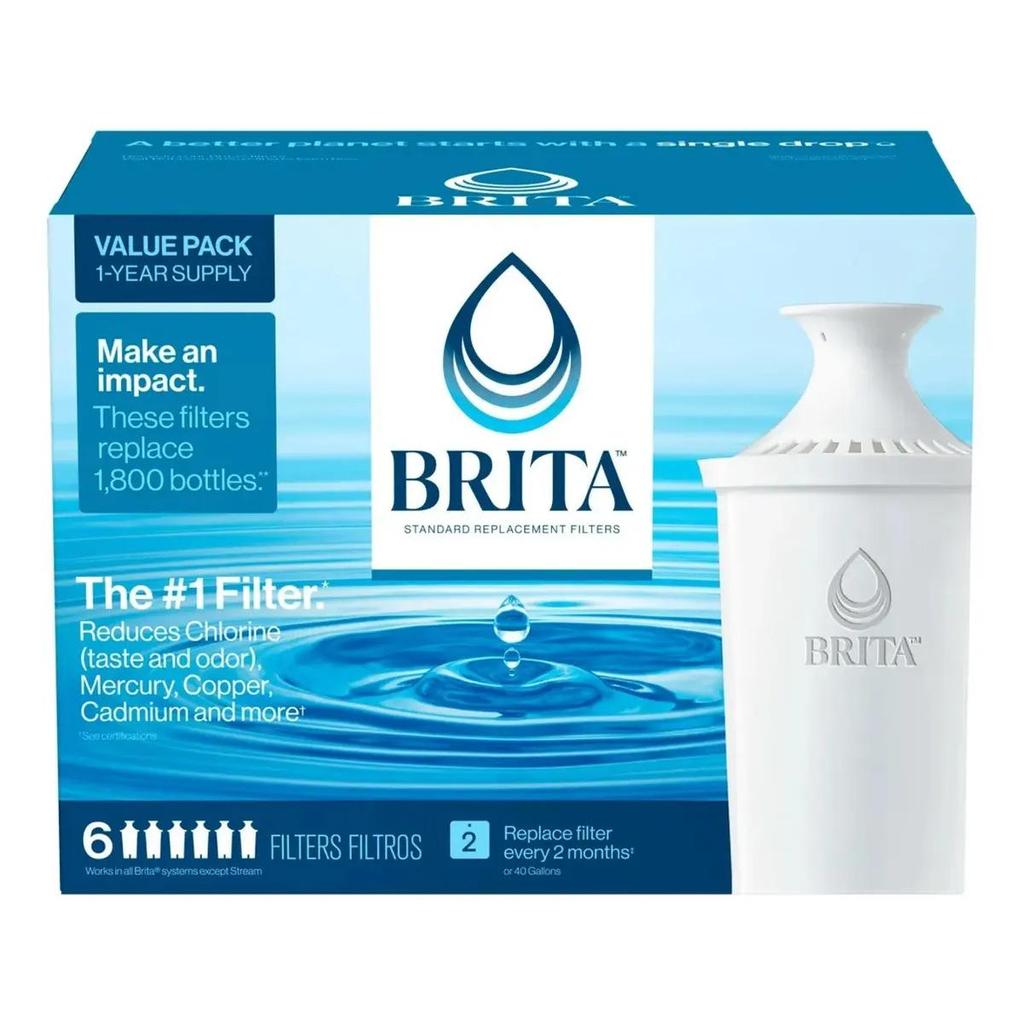 Kit Com 6 Filtros P Garrafa Purificador De Água - Brita, Usa
