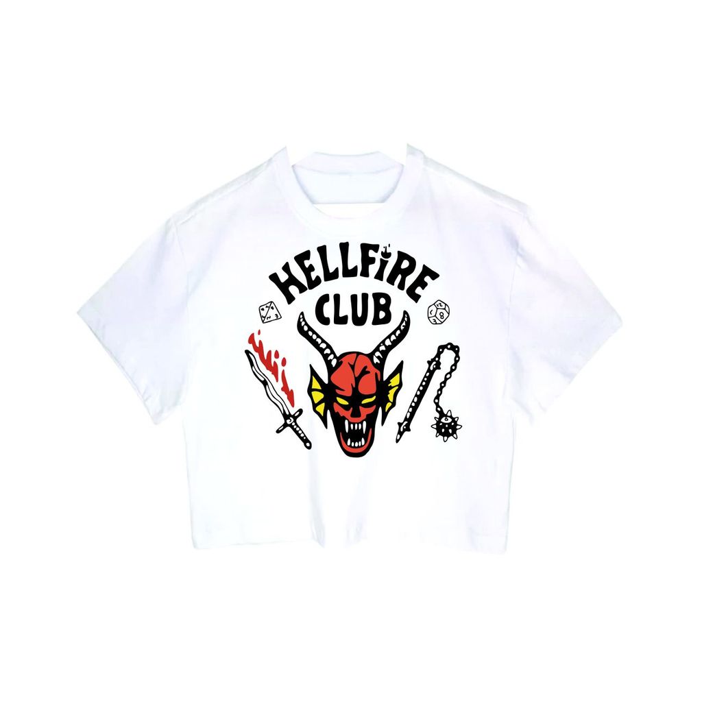 Cropped Feminino Tumblr blogueira Hellfire Club Da Série Stranger Things 4 feminina curta