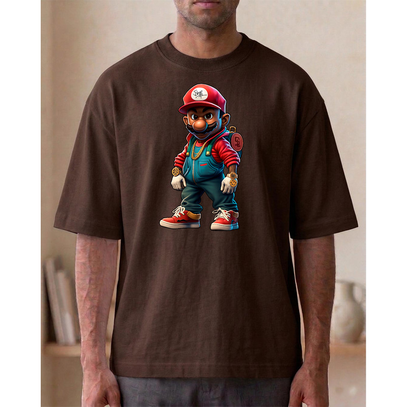 Camiseta Estampada Mario Stile Personalizada Oversized Streetwear