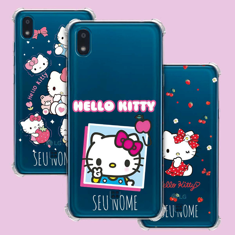 Capa Capinha - LG K8 Plus - Hello Kitty Transparente Personalizada Nome Cute Kawaii