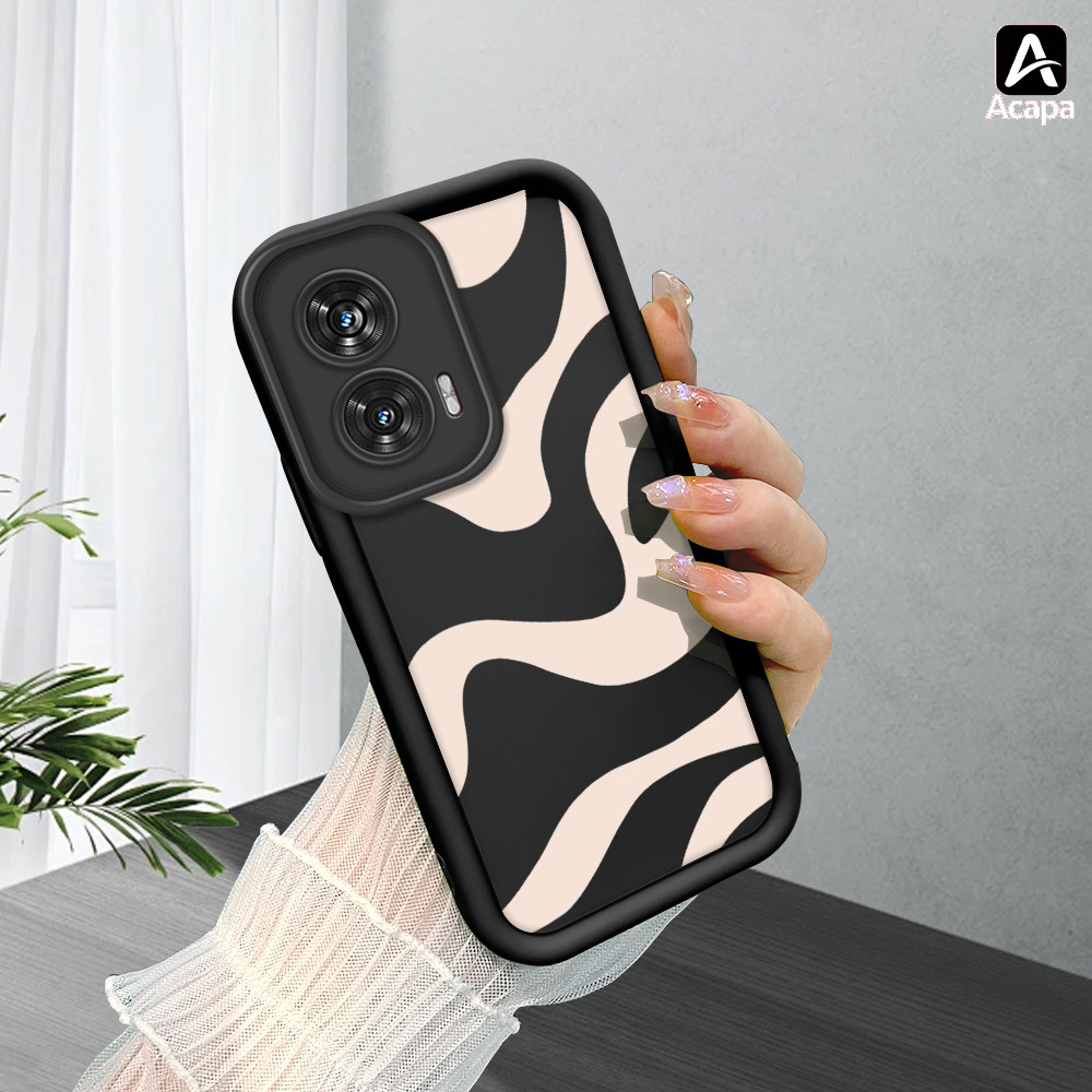 Capinha Para Motorola Moto Edge 50 Fusion Capa De Celular Macio Silicone Preta Proteção Case BTY 5549