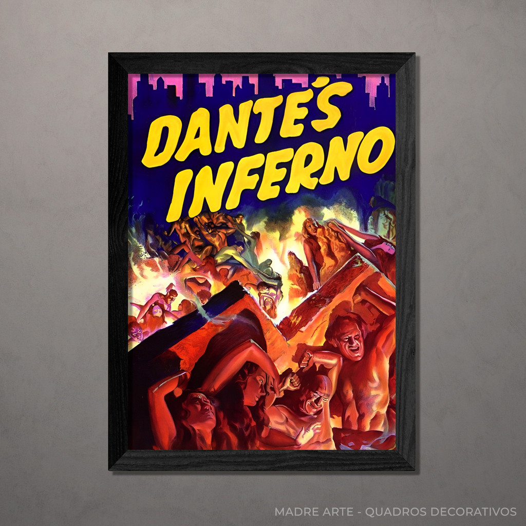 Quadro Decorativo O Inferno de Dante A4 Com Vidro