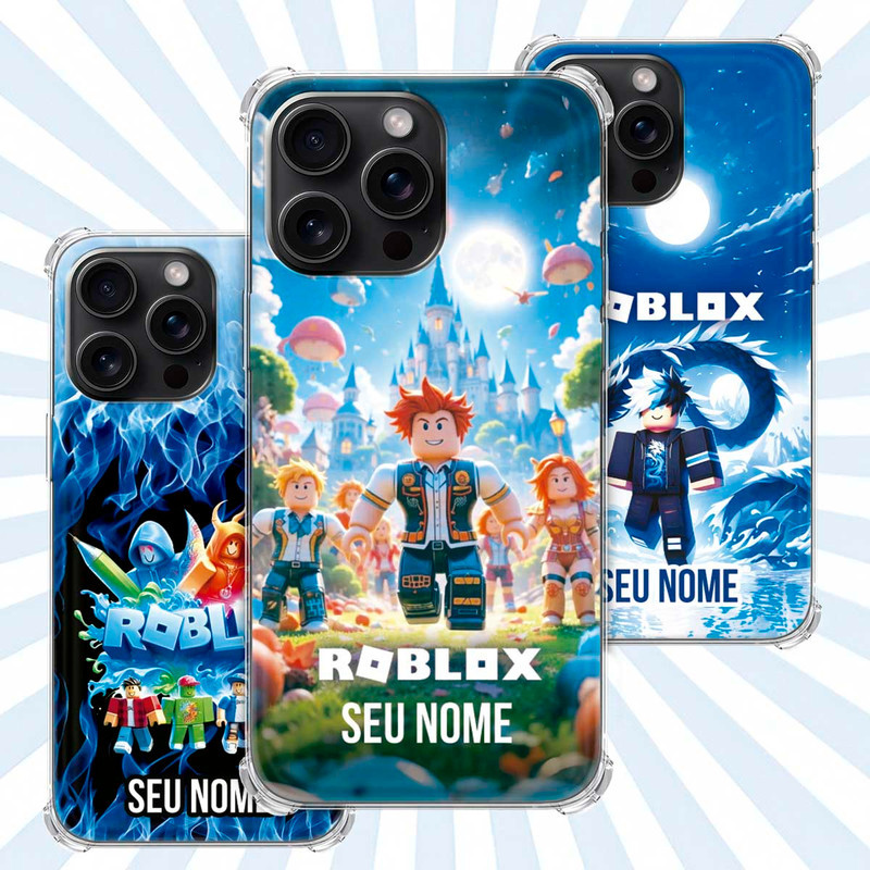 Capa Capinha - iPhone 15 Pro - Jogo Roblox Gamer Avatar Skin Personalizada Nome