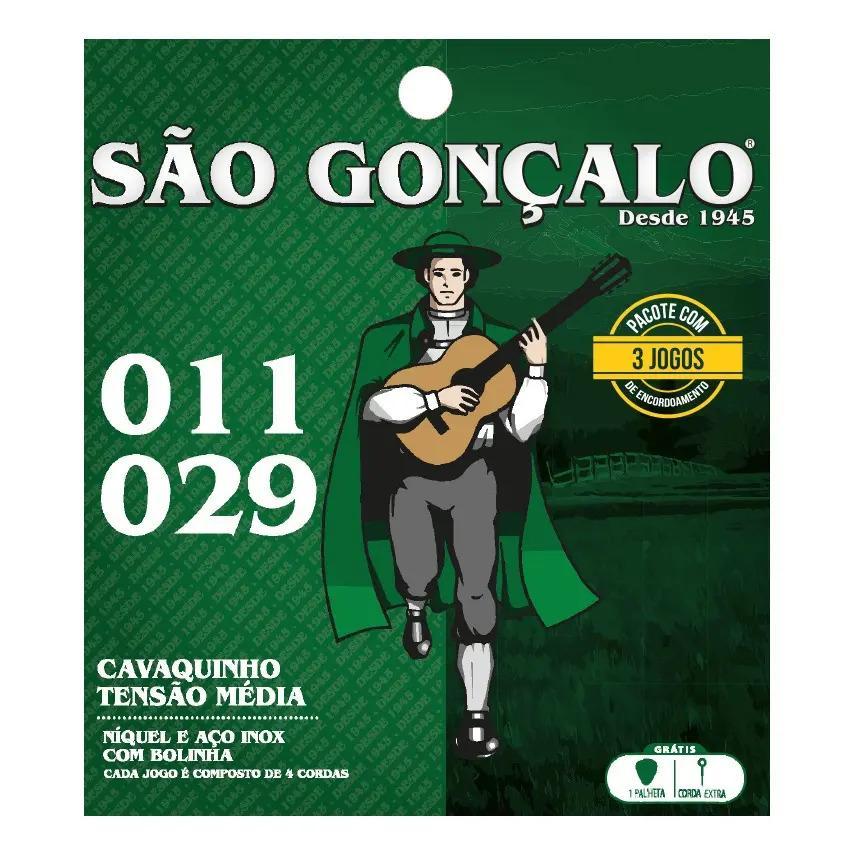 Kit 3 Encordoamento São Gonçalo Cordas P- Cavaco Com Bolinha