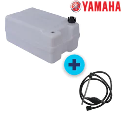 TANQUE 50 LITROS COM MANGUEIRA COMPLETA YAMAHA, MERCURY AMERICANO, MARINER ou TOYAMA - BRANCO