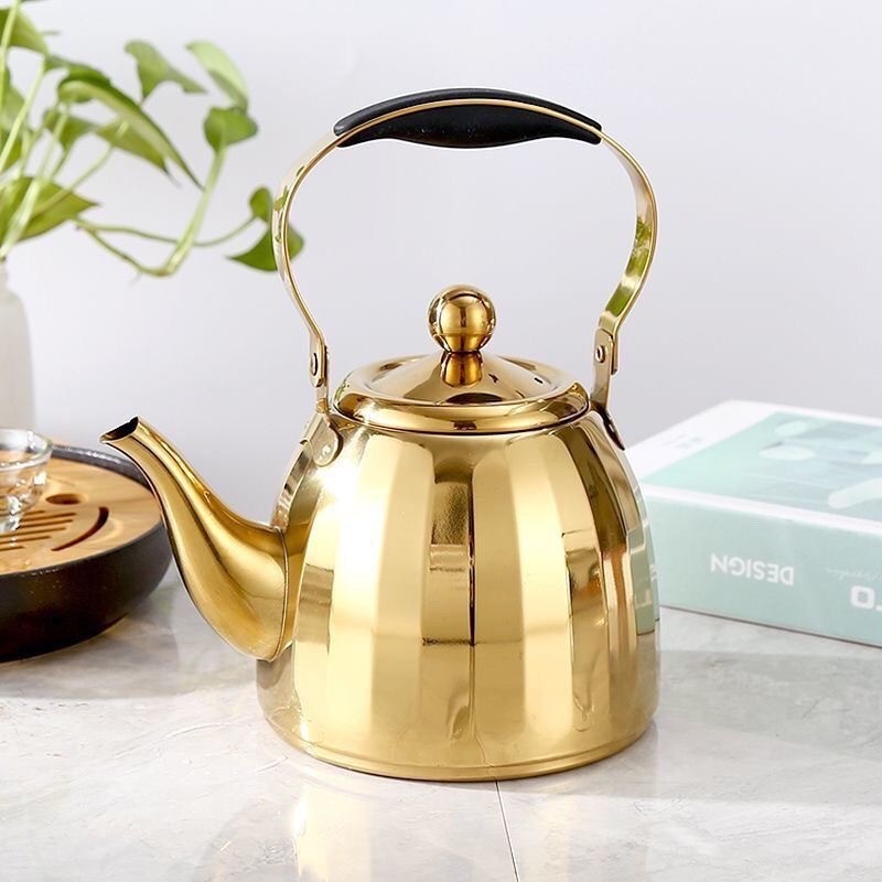 Bule 1L de Aço Inoxidável Dourado de Grande Capacidade Vendido(s) - Variação: