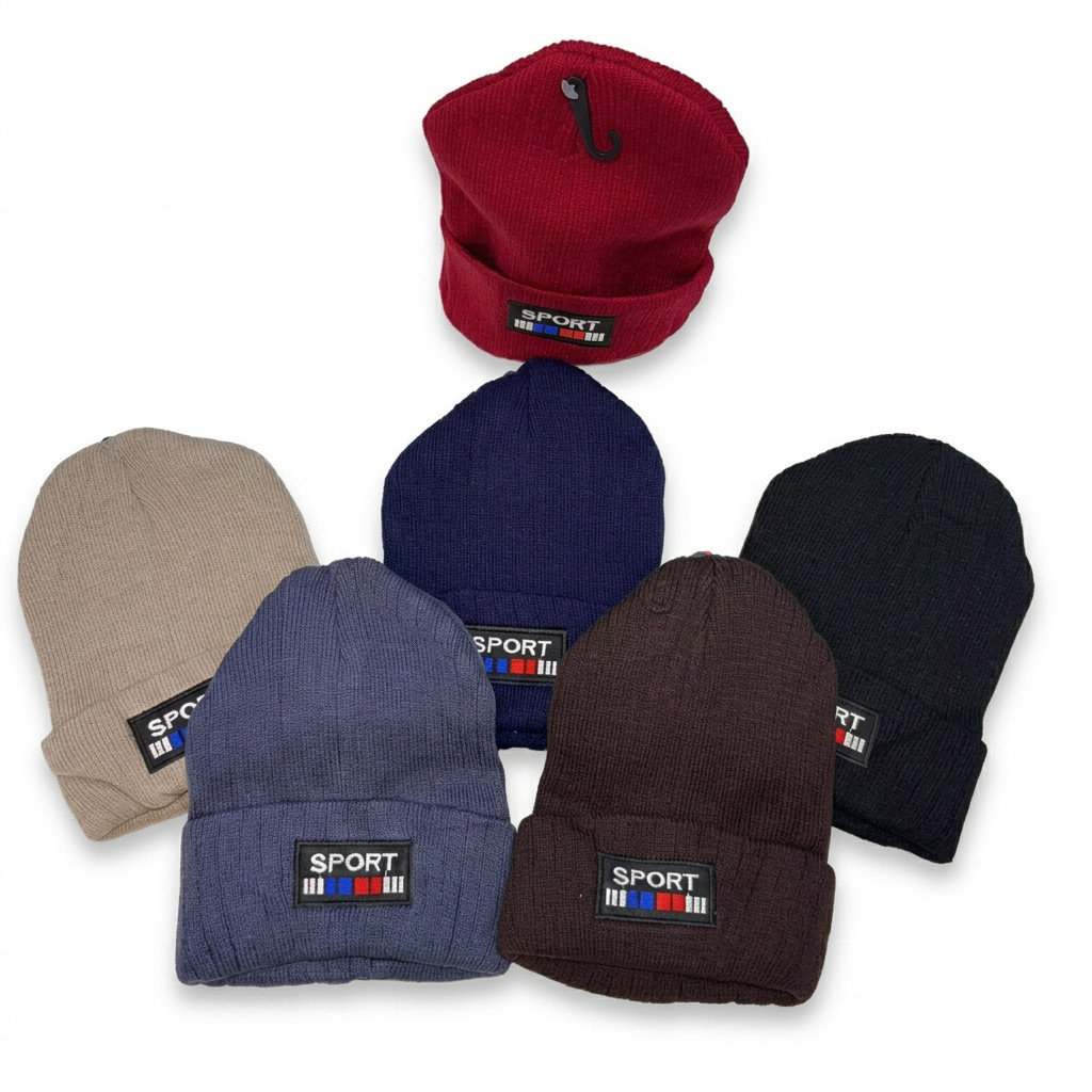 Touca Gorro Infantil Esportiva Sport de Malha Canelada Unissex