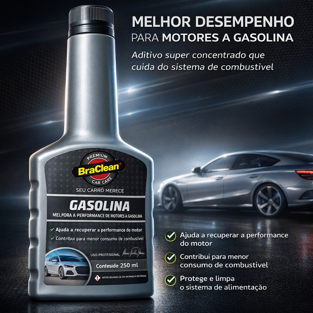 Aditivo Combustível Gasolina 250ml Economia Consumo Evita Corrosão Reduz Falhas Engasgo Fumaça — imagem 2 de 2