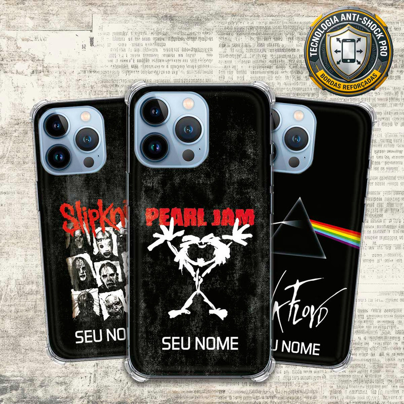 Capa Capinha - iPhone 13 Pro - Lendas do Rock Heavy Nu Metal Classico Grunge com Nome