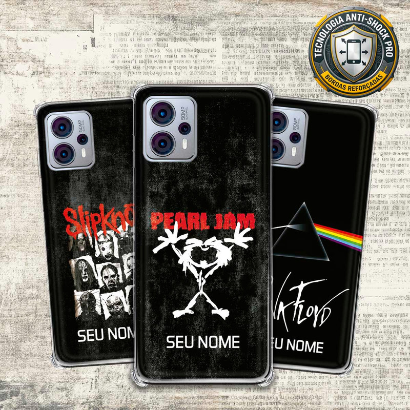 Capa Capinha - Motorola Moto G23 - Lendas do Rock Heavy Nu Metal Classico Grunge com Nome