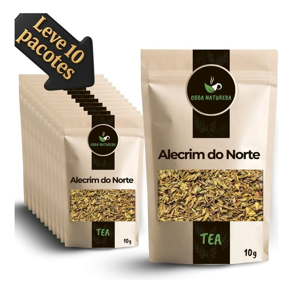 Erva Natural de Alecrim do Norte para Chá - Leve 10 Pacotes Origem Natural Ideal Para Infusão
