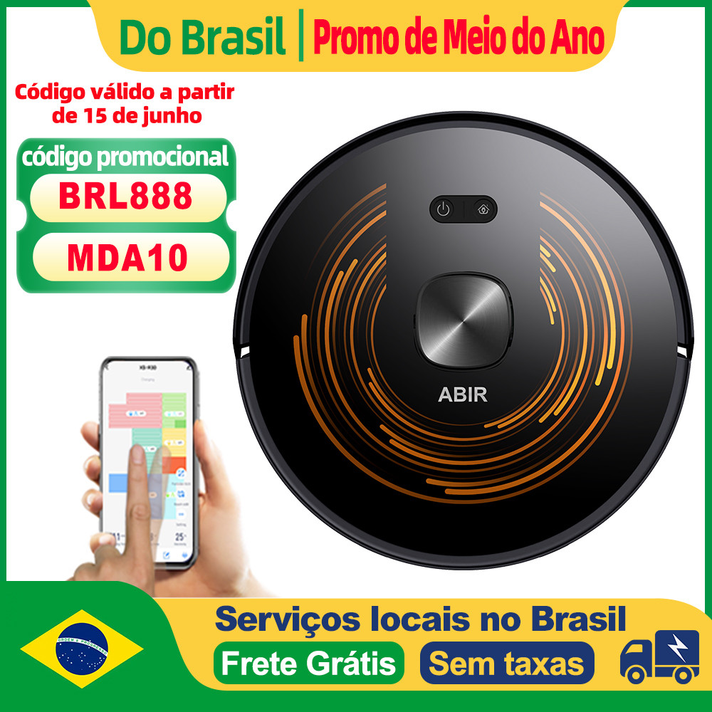 Robô aspirador de pó abir x9, lidar a laser, sucção 6500pa, limpeza uv, mapa de vários andares, área