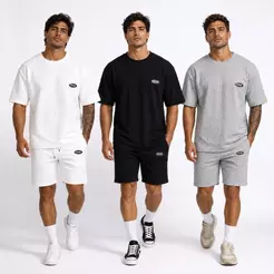 Conjunto Masculino Premium Textura Relevo Manga Curta + Bermuda Casual Confortável para Verão e Uso Diário