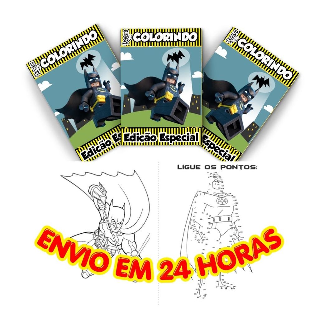 Lembrancinha Batman Revistinha de Colorir Personalizada Nome Idade Festa Infantil Criativa