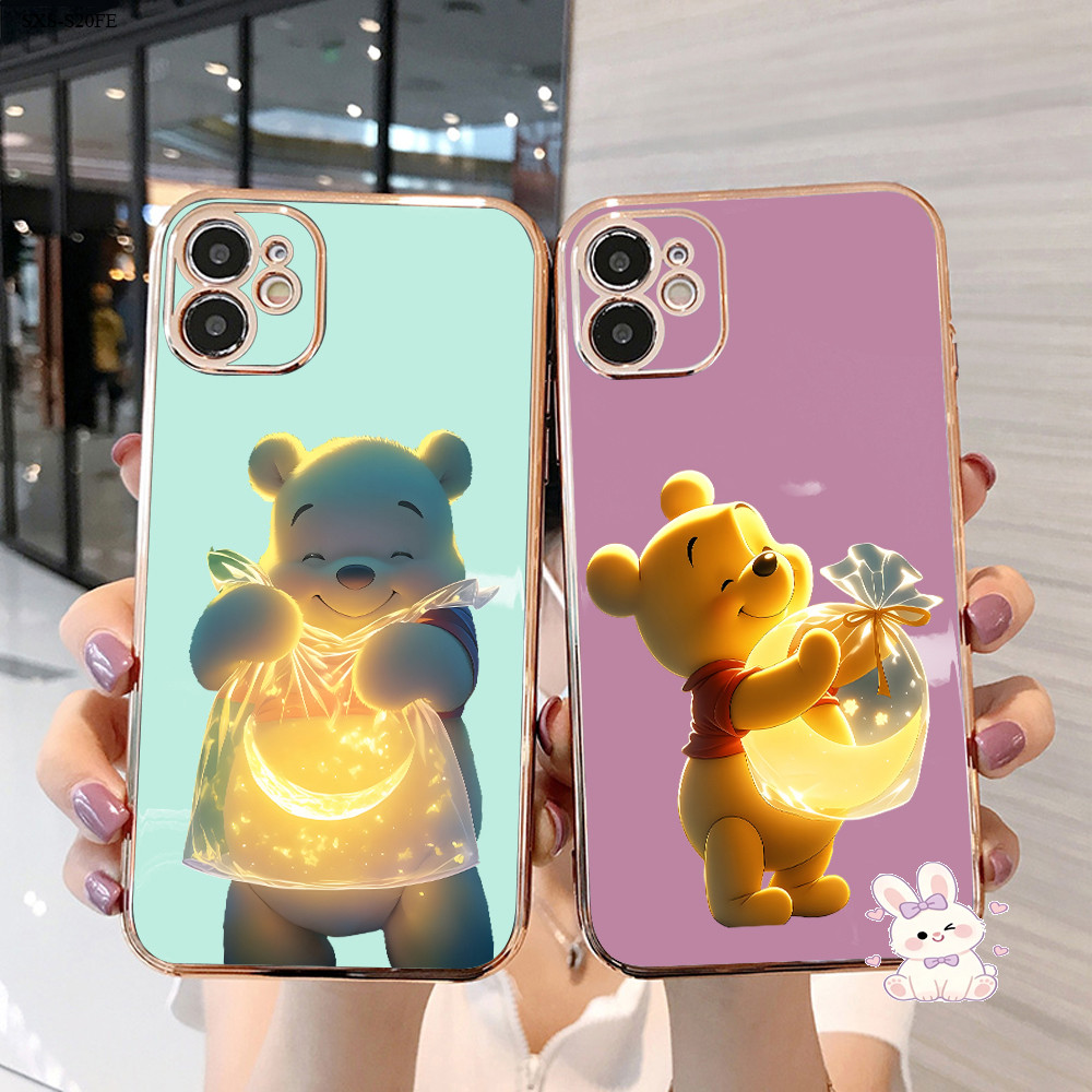 Capinha Para Samsung Galaxy S24 S23 S22 S21 S20 FE Ultra 4G 5G Capa Borda Dourada Anti-Impacto Case DD1089