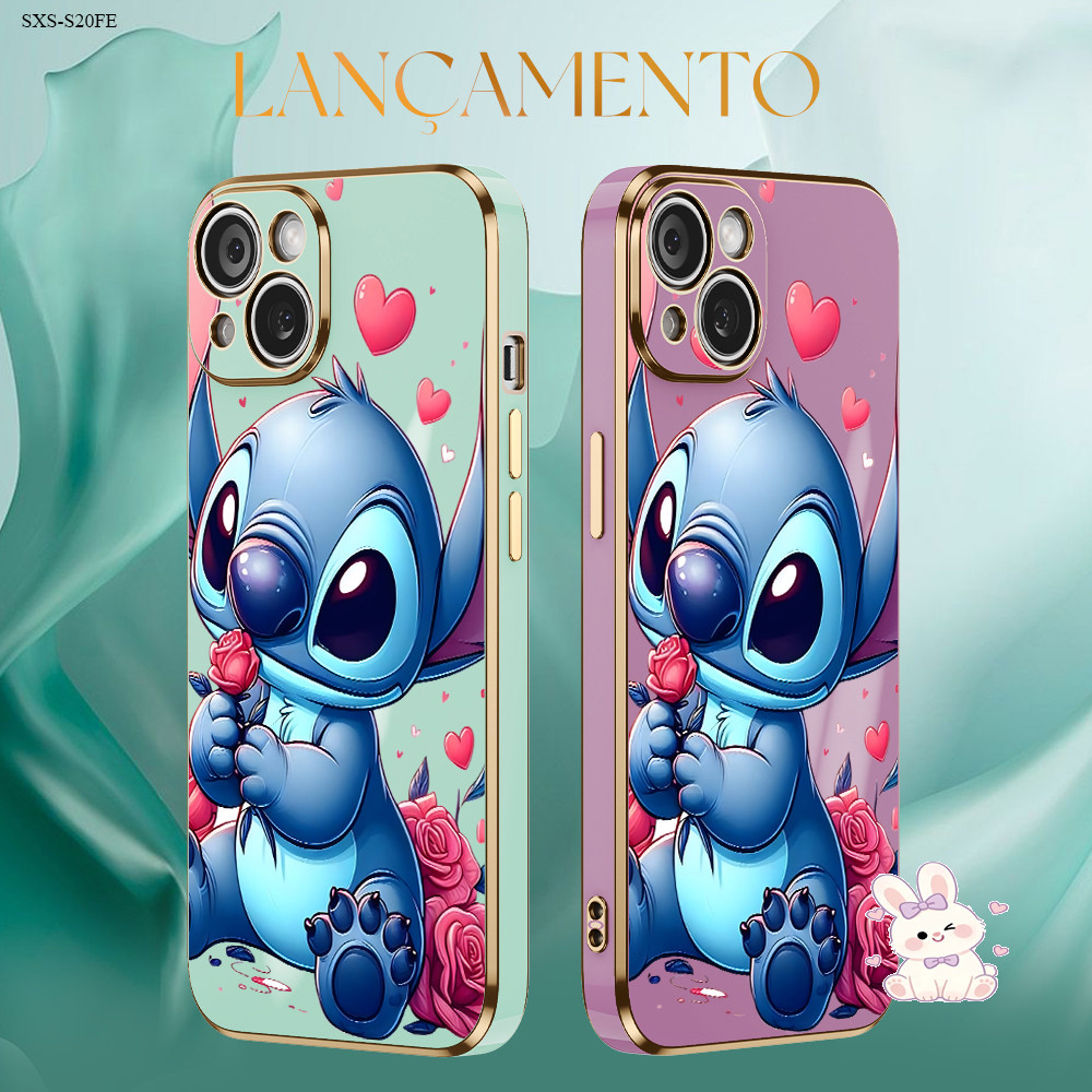 Capinha Para Samsung Galaxy S24 S23 S22 S21 S20 FE Ultra 4G 5G Capa Borda Dourada Anti-Impacto Case DD1993