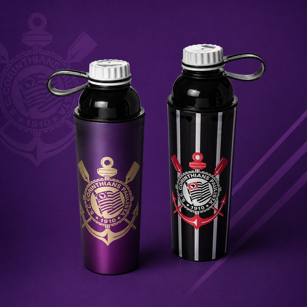 Garrafa Vip Coqueteleira 660 ml Corinthians Produto Oficial Licenciado Sortidas Plasútil