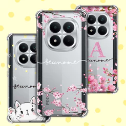 Capa Capinha - Xiaomi Poco M8 Pro - Transparente Personalizada Nome Inicial Letra Anti-Impacto