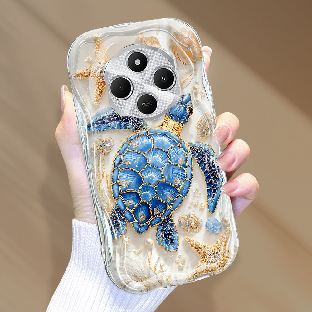 Capinha Para Xiaomi Redmi 14C A4 4G 5G Kawaii Silicone Tartaruga Marinha Capa Case NYW3395