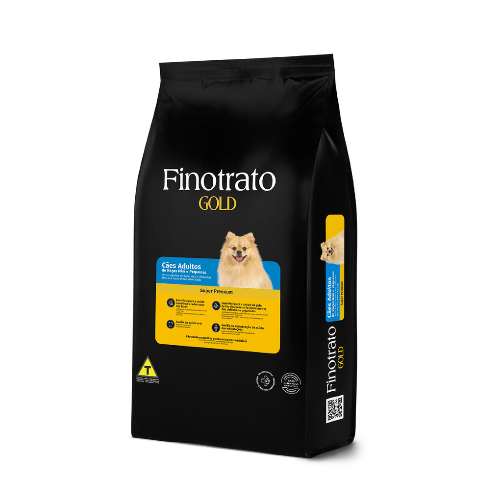 Ração Finotrato Gold Super Premium Cães Adultos Mini e Pequeno Sabor 1kg