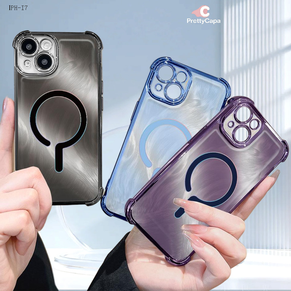 Capa Anti Impacto Transparente Luxo Para iPhone 17 17E 16 16E 15 14 13 12 11 XR 7 8 SE Pro Max Plus Capas Phone  0965FS